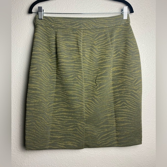 Michael Kors Army Green Shimmer Pencil Skirt, Medium, New - Picture 3 of 9